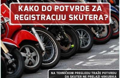 Potvrda da skuter ne prelazi 45KM/H
